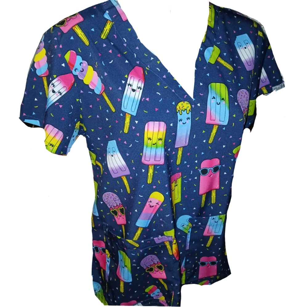 💵 Popsicle Fun Scrub Top by Ava Therese.. Zavates Apparrel